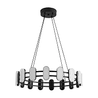 Люстра подвесная Ovela 8342/35L Lumion белая на 1 лампу, основание чёрное в стиле минимализм современный хай-тек кольца Люстра подвесная Ovela 8342/35L Lumion белая на 1 лампу, основание чёрное в стиле минимализм современный хай-тек кольца